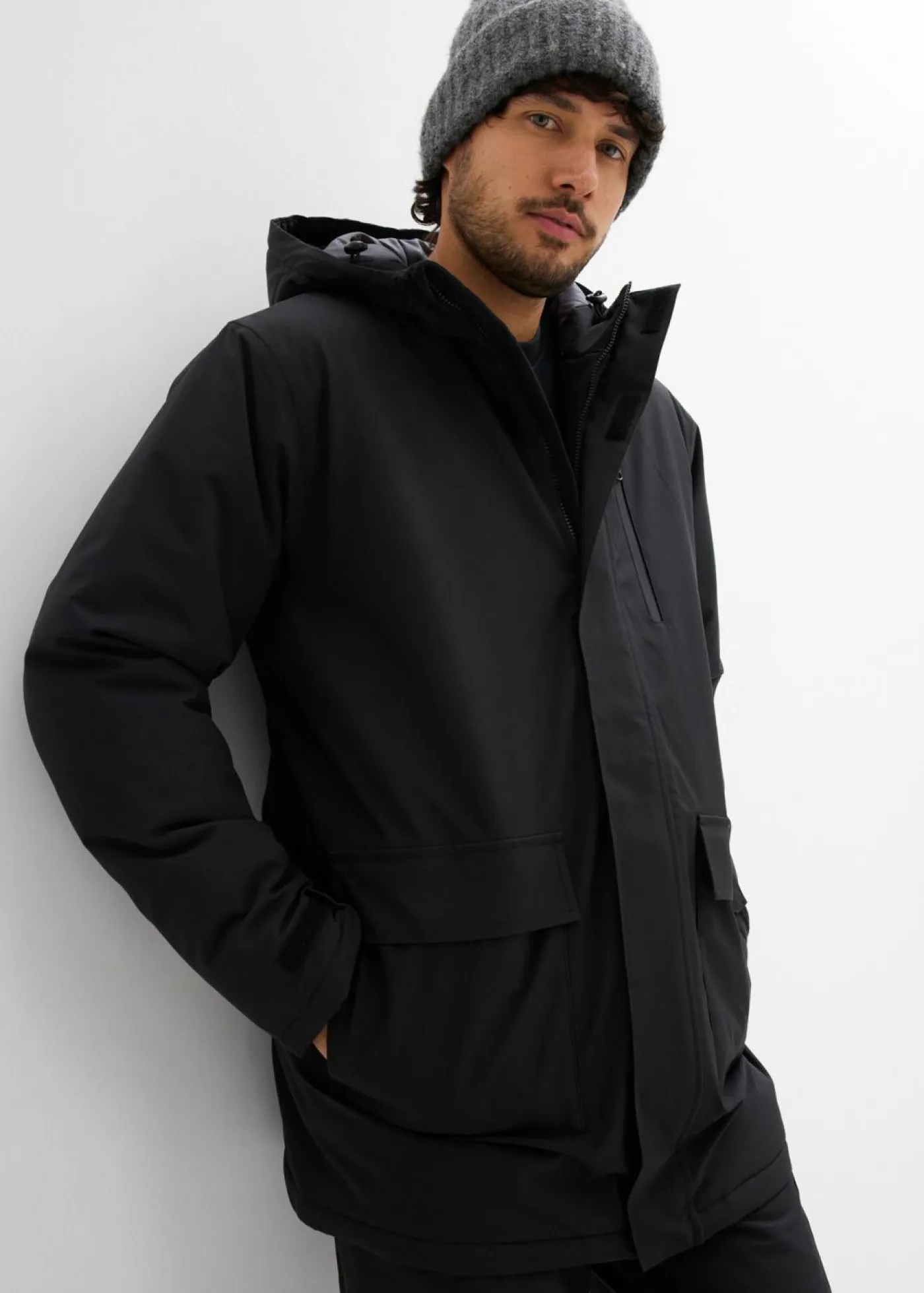 bonprix bonprix Chaquetas Y Abrigos·Chaquetas Impermeables|Chaquetas Y Abrigos·Chaquetas>Parka funcional impermeable con forro acolchado Negro