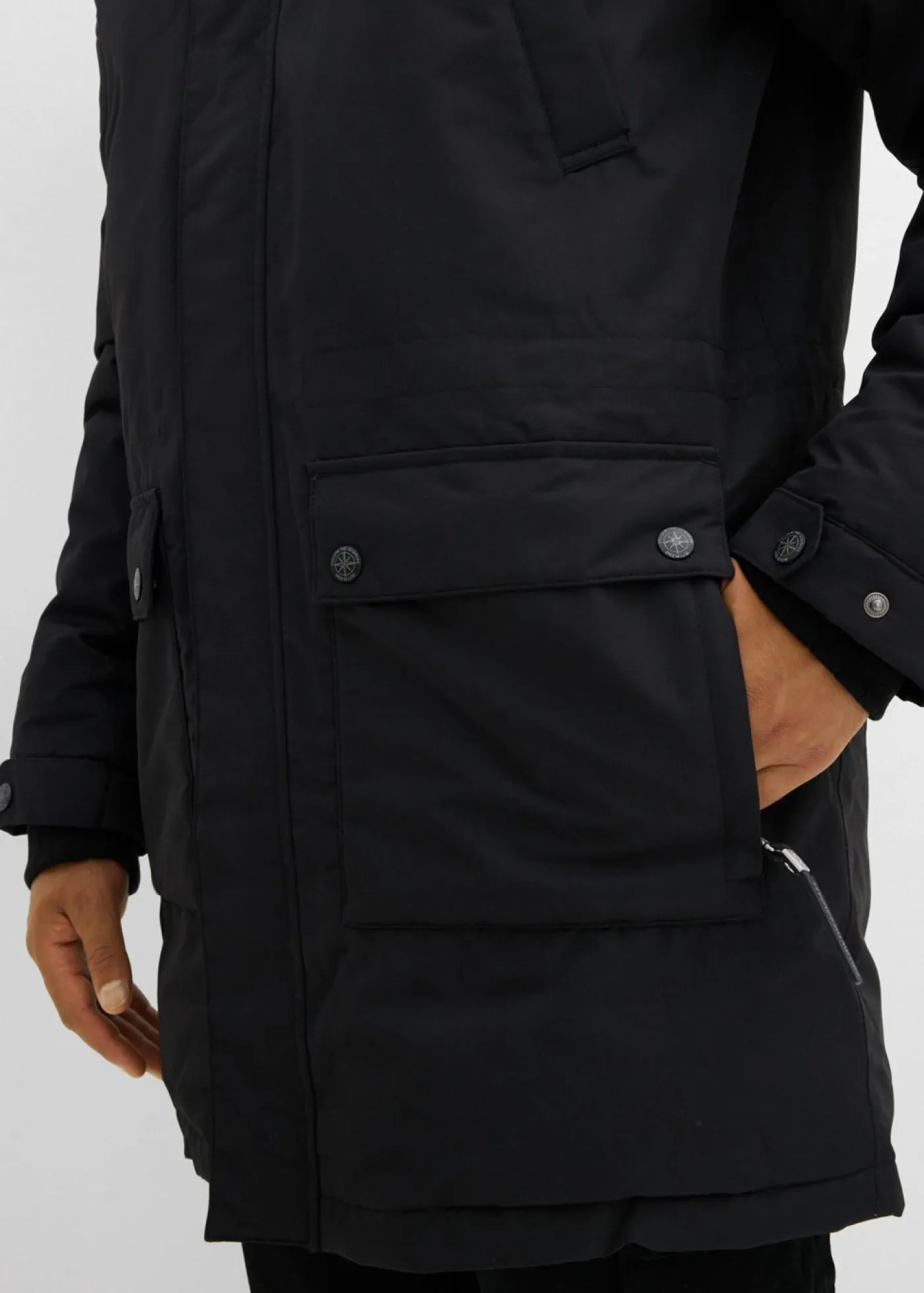 bonprix bonprix Chaquetas Y Abrigos·Chaquetas Impermeables|Chaquetas Y Abrigos·Chaquetas>Parka funcional impermeable con plumón auténtico para invierno Negro