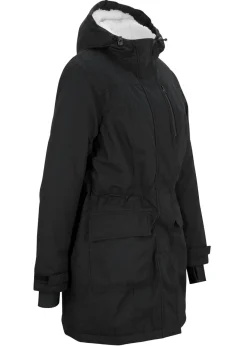 bonprix bonprix Chaquetas Y Abrigos>Parka funcional impermeable con forro de peluche en la capucha Negro