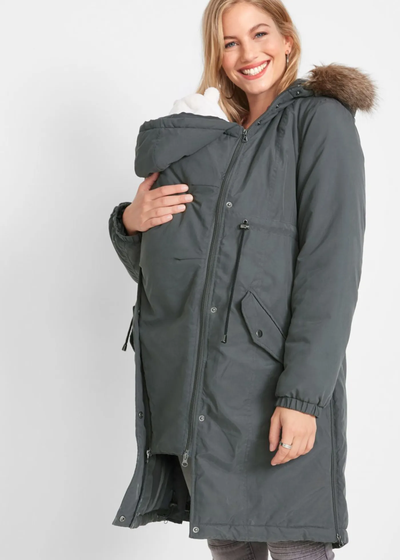 Mujer bonprix bonprix Parka premamá 3 en 1 con inserto de porteo