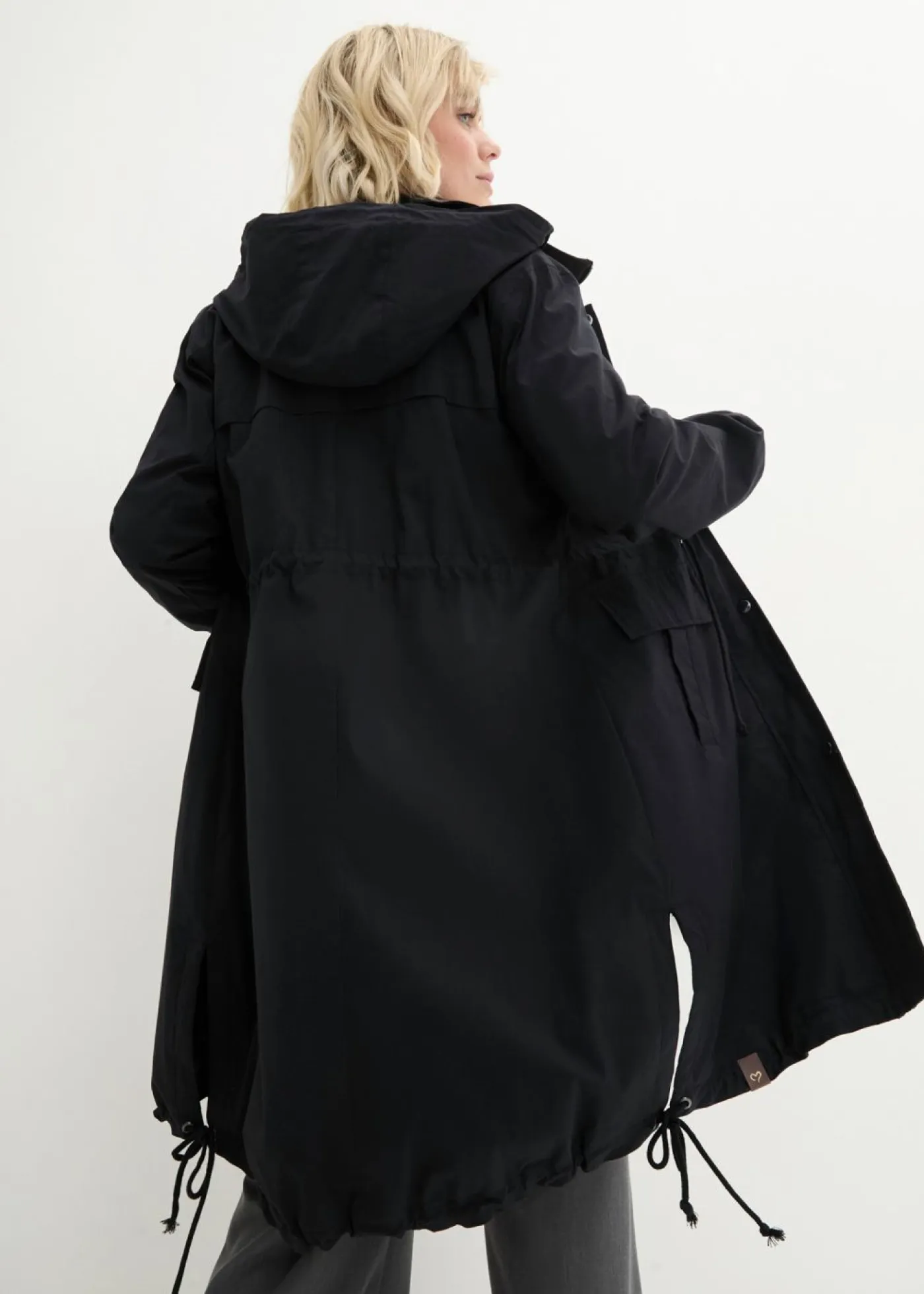 bonprix bonprix Chaquetas Y Abrigos>Parka tipo gabardina con bolsillos grandes Negro