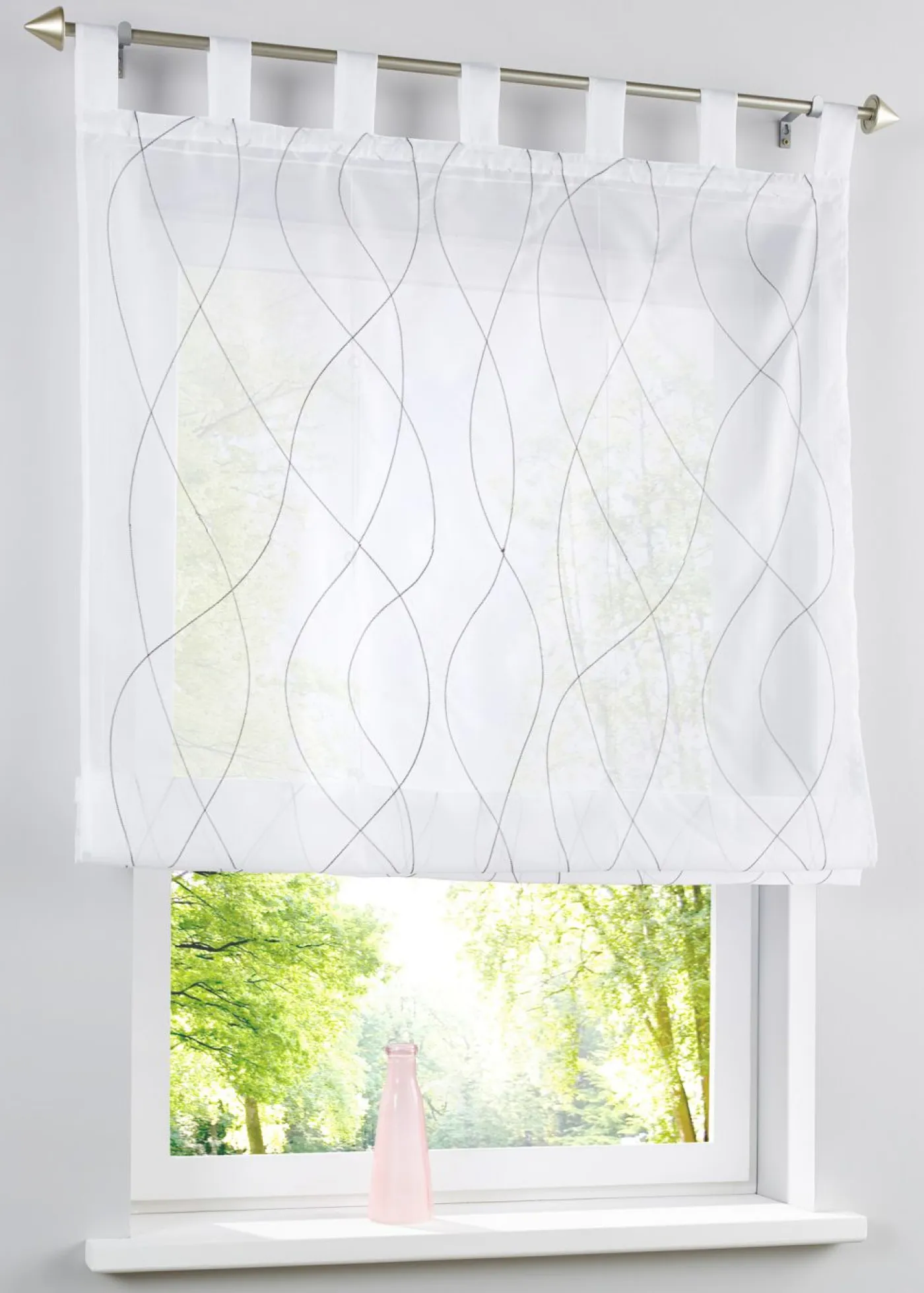 bonprix bonprix Cortinas Baratas|Estores Romanos>Persiana plisada Blanco-gris