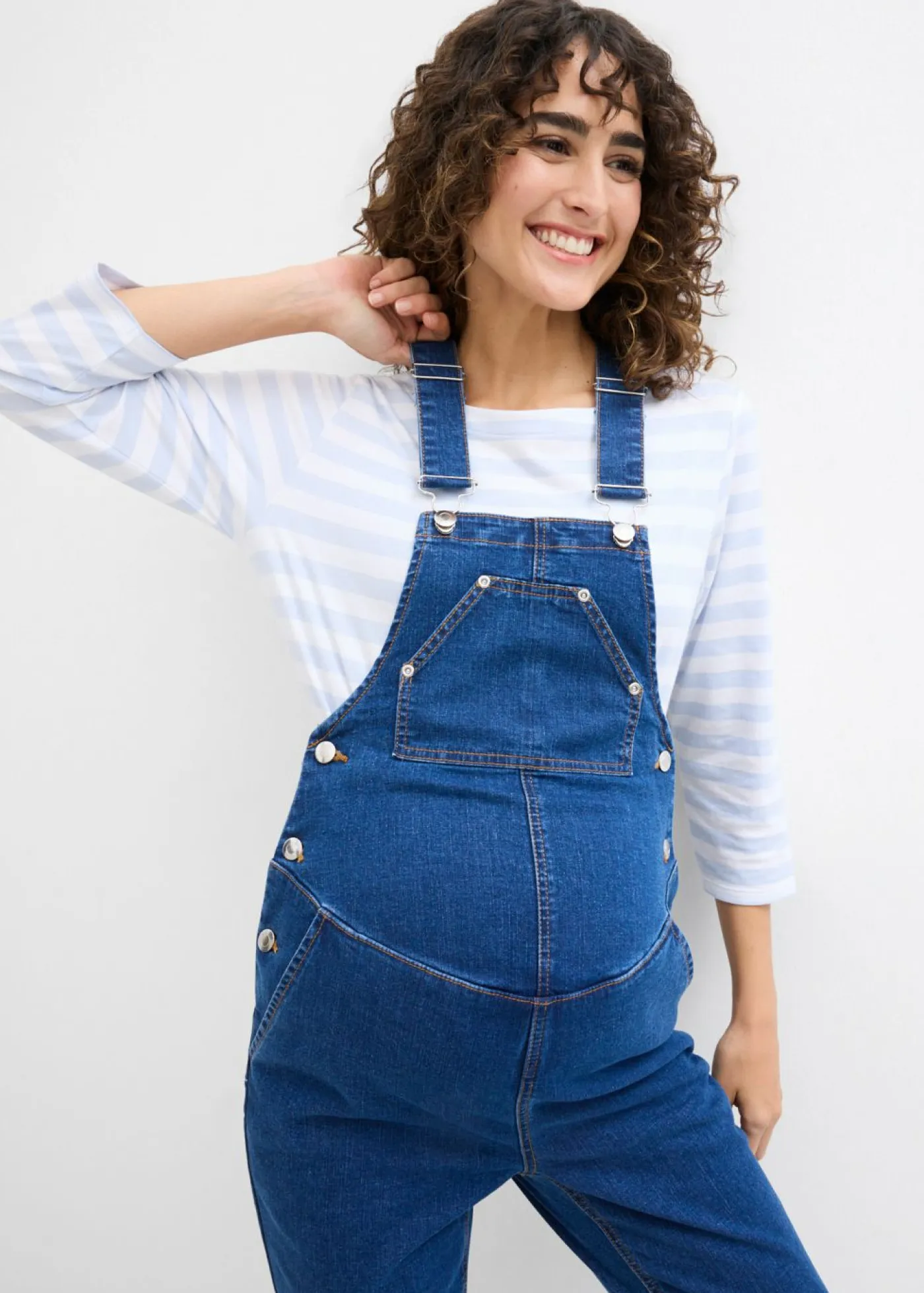 Mujer bonprix bonprix Peto premamá con cintura ajustable, pierna recta