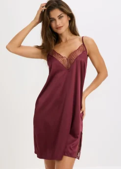 Mujer bonprix bonprix Picardías de satén con bordado elegante