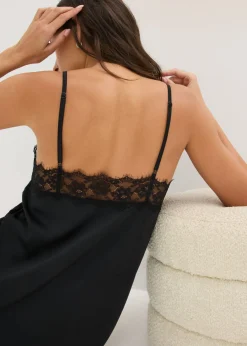 Mujer bonprix bonprix Picardías de satén con encaje delicado