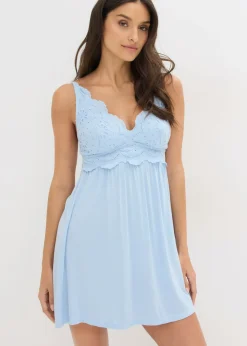 Mujer bonprix bonprix Picardías de viscosa con un bonito bordado calado