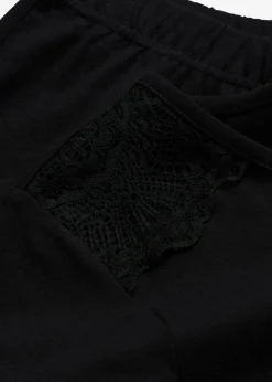 bonprix bonprix Ropa Para Dormir>Pijama capri con culotte ancho Negro