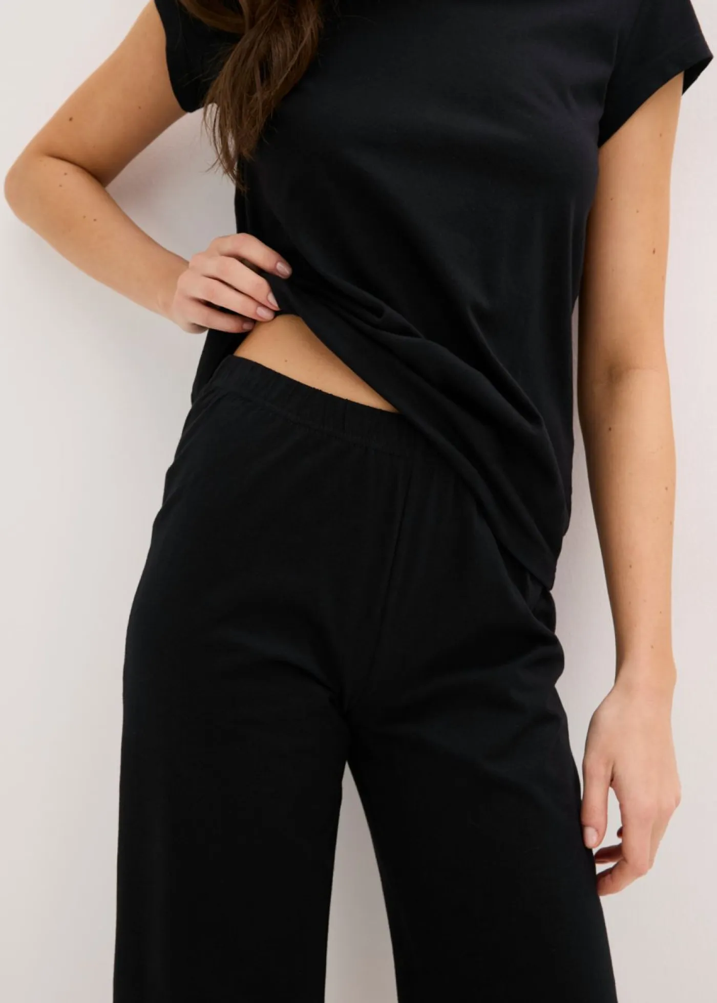 bonprix bonprix Ropa Para Dormir>Pijama capri con culotte ancho Negro