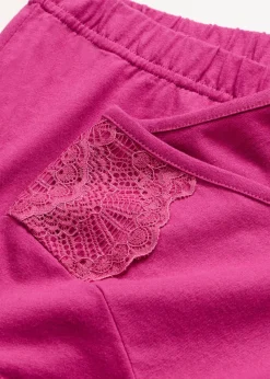 bonprix bonprix Ropa Para Dormir>Pijama capri con culotte ancho Rosa fucsia