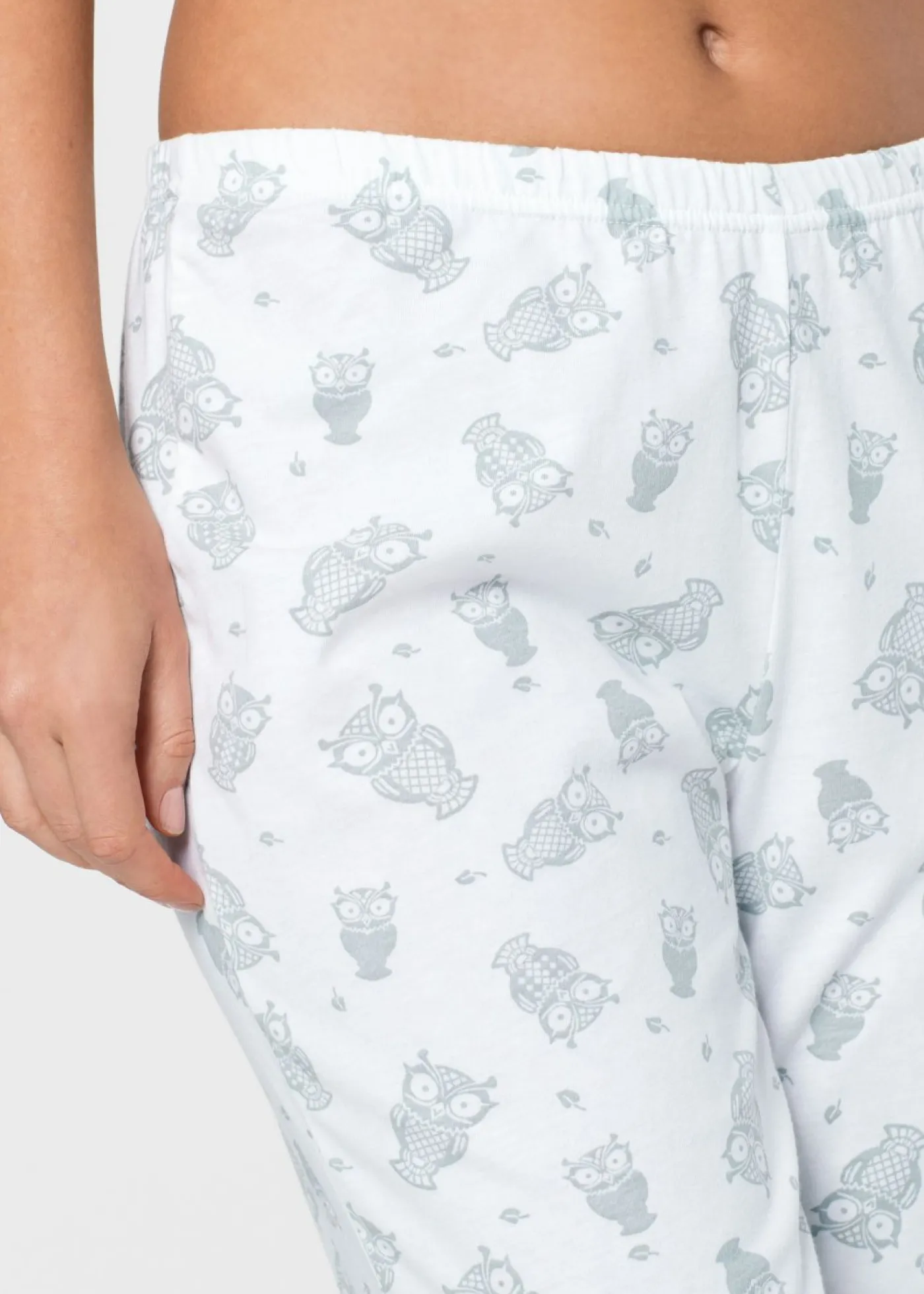 bonprix bonprix Ropa Para Dormir>Pijama capri con mangas cortas Gris plateado-blanco