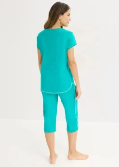 Mujer bonprix bonprix Pijama capri de algodón orgánico puro