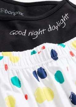 bonprix bonprix Ropa Para Dormir|Novedades>Pijama capri de algodón puro Negro de lunares