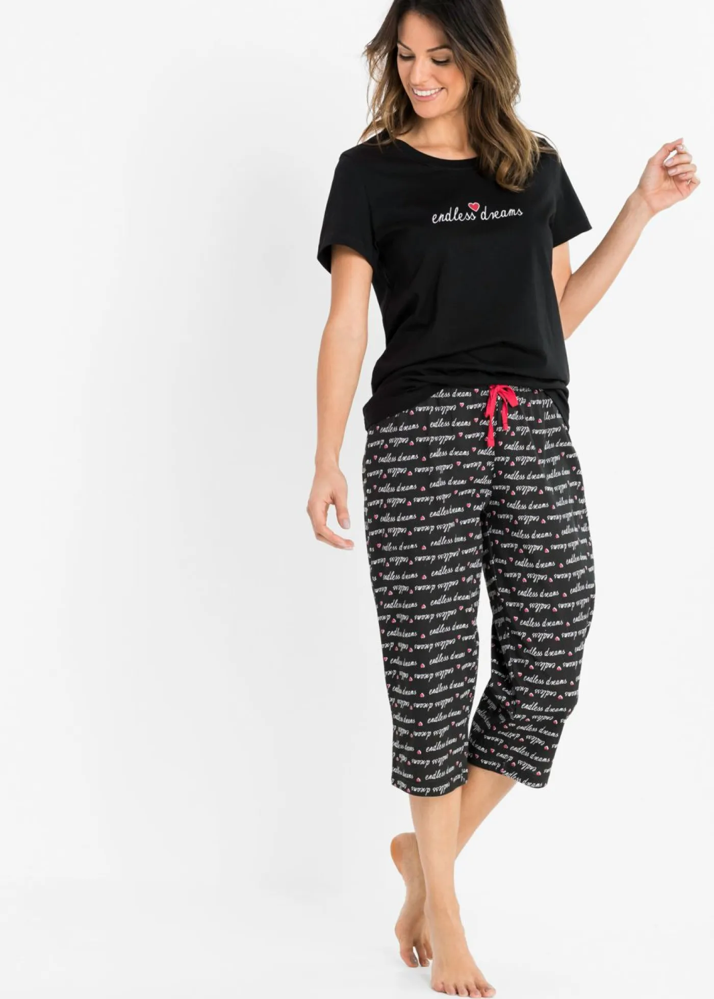 Mujer bonprix bonprix Pijama capri de algodón puro