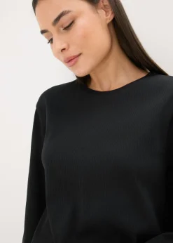 Mujer bonprix bonprix Pijama con camiseta de canalé y pantalón ancho