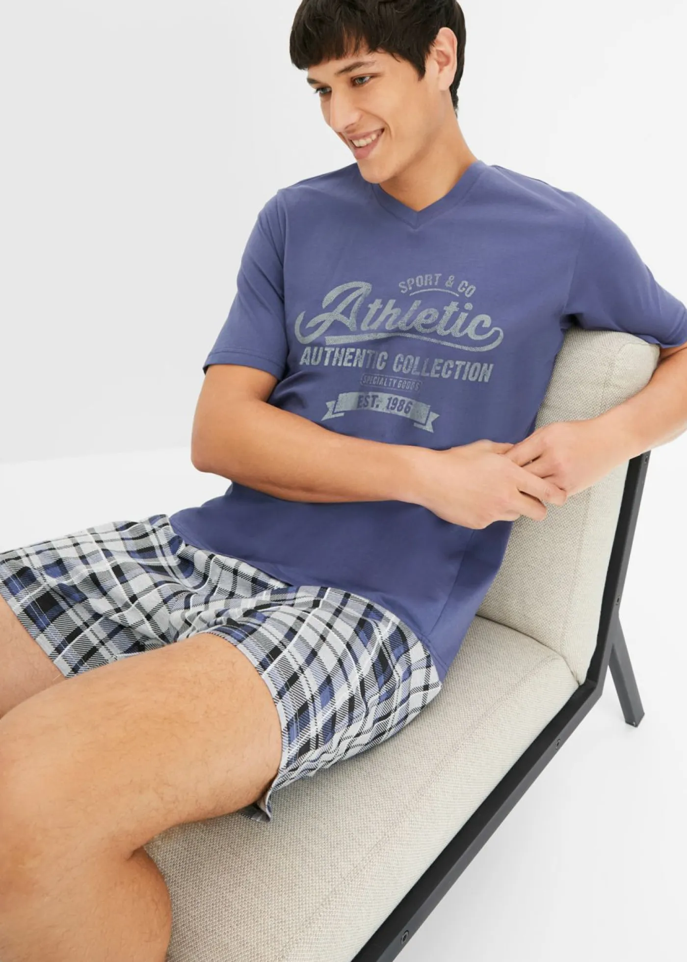 Hombre bonprix bonprix Pijama corto con algodón