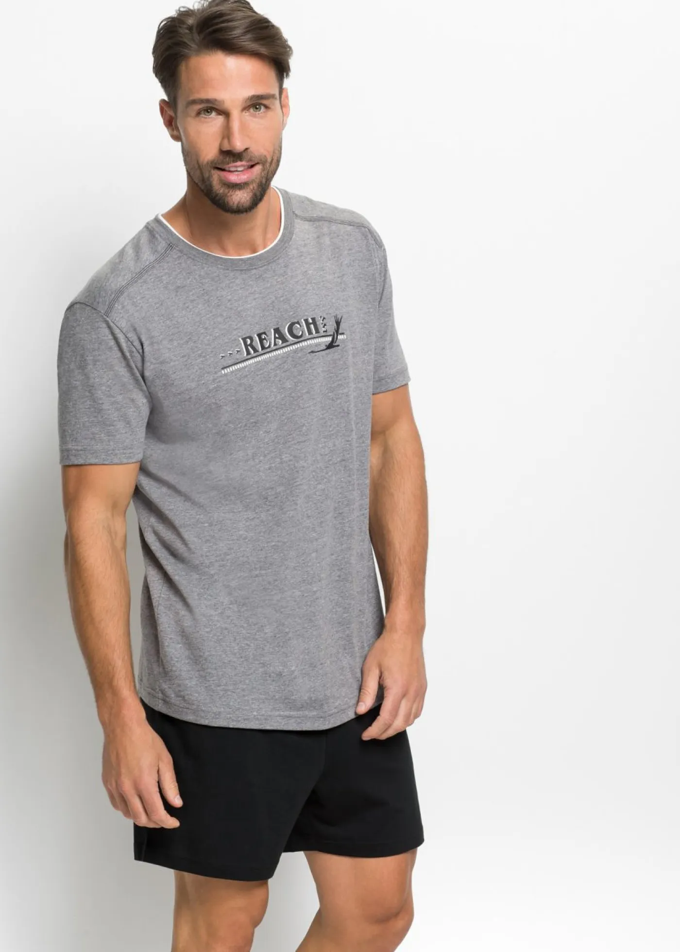 Hombre bonprix bonprix Pijama corto con algodón suave