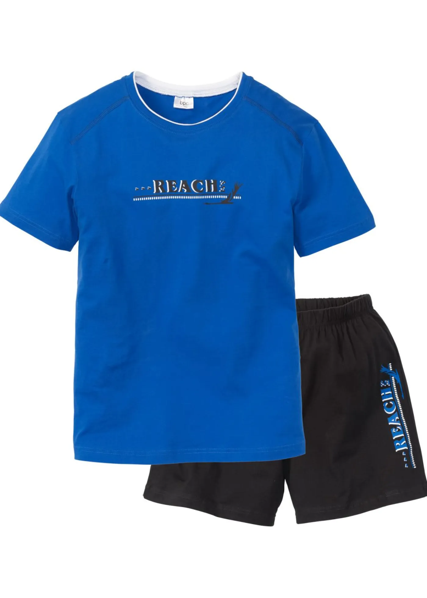 bonprix bonprix Pijamas|Ropa Interior·Pijamas>Pijama corto con algodón suave azur-negro