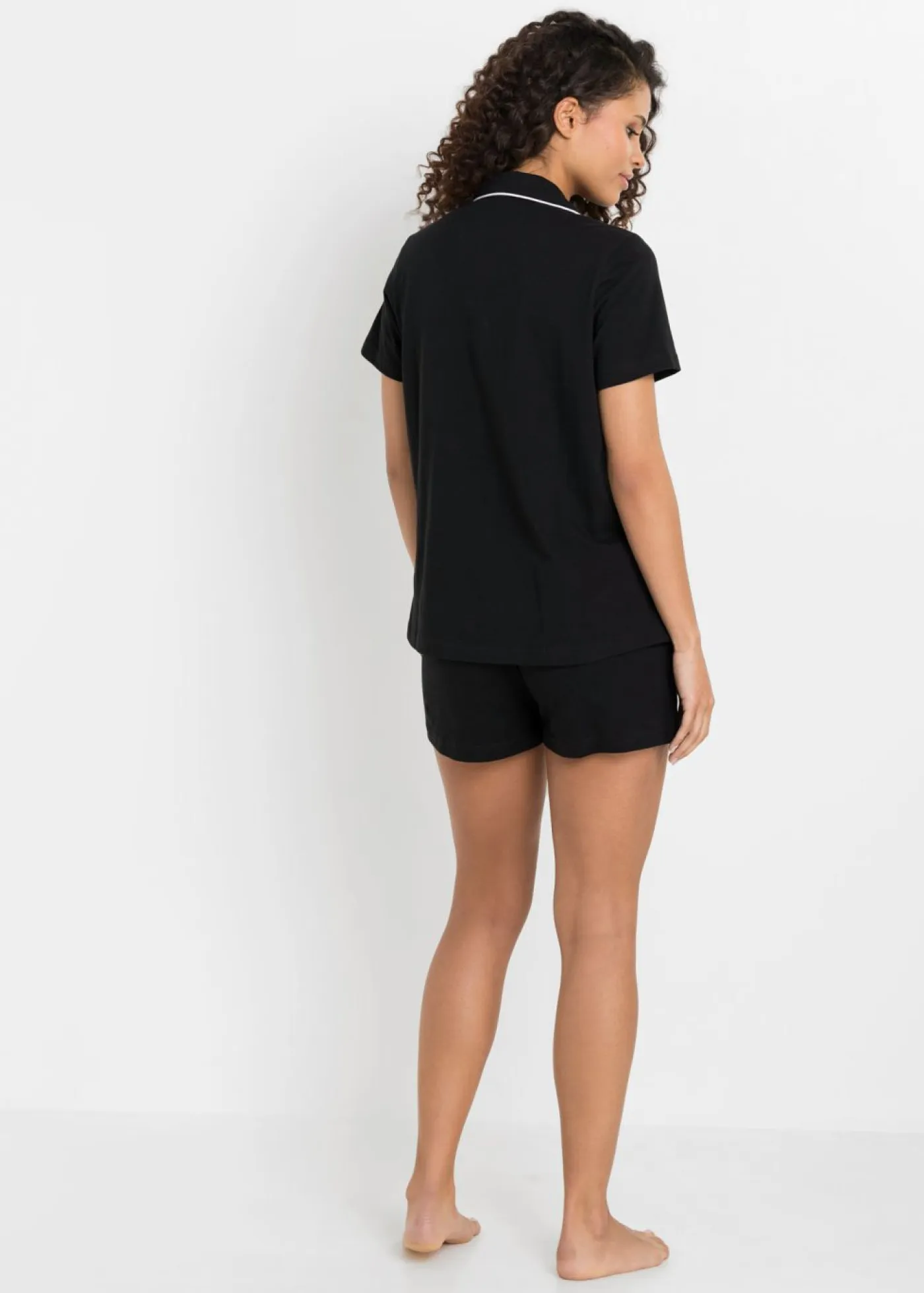 bonprix bonprix Básicos|Ropa Para Dormir>Pijama corto con botones Negro