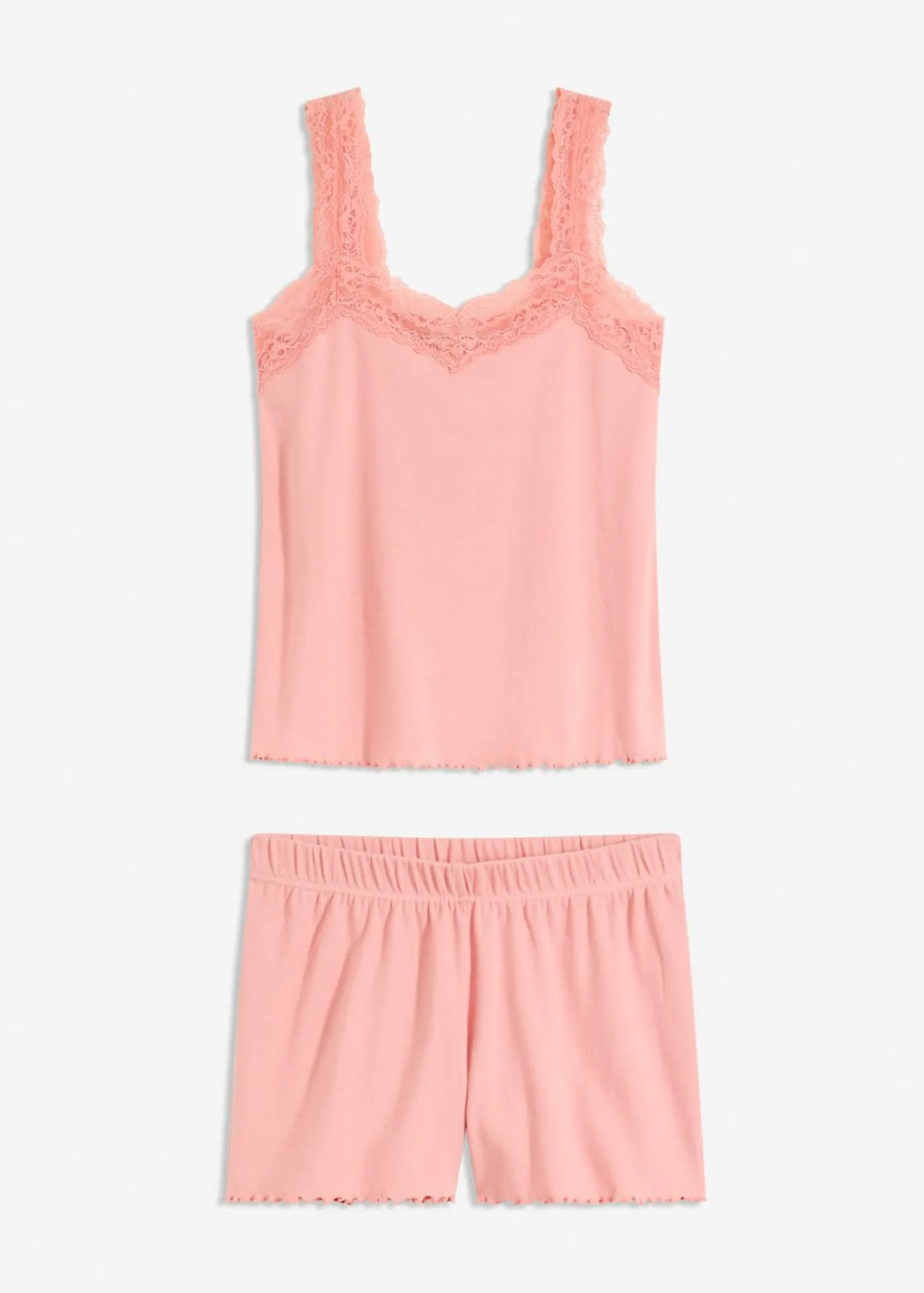 Mujer bonprix bonprix Pijama corto con delicado ribete de encaje