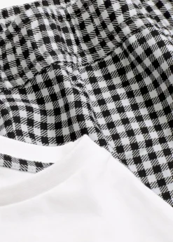 bonprix bonprix Ropa Para Dormir>Pijama corto con pantalón tejido blanco a cuadros