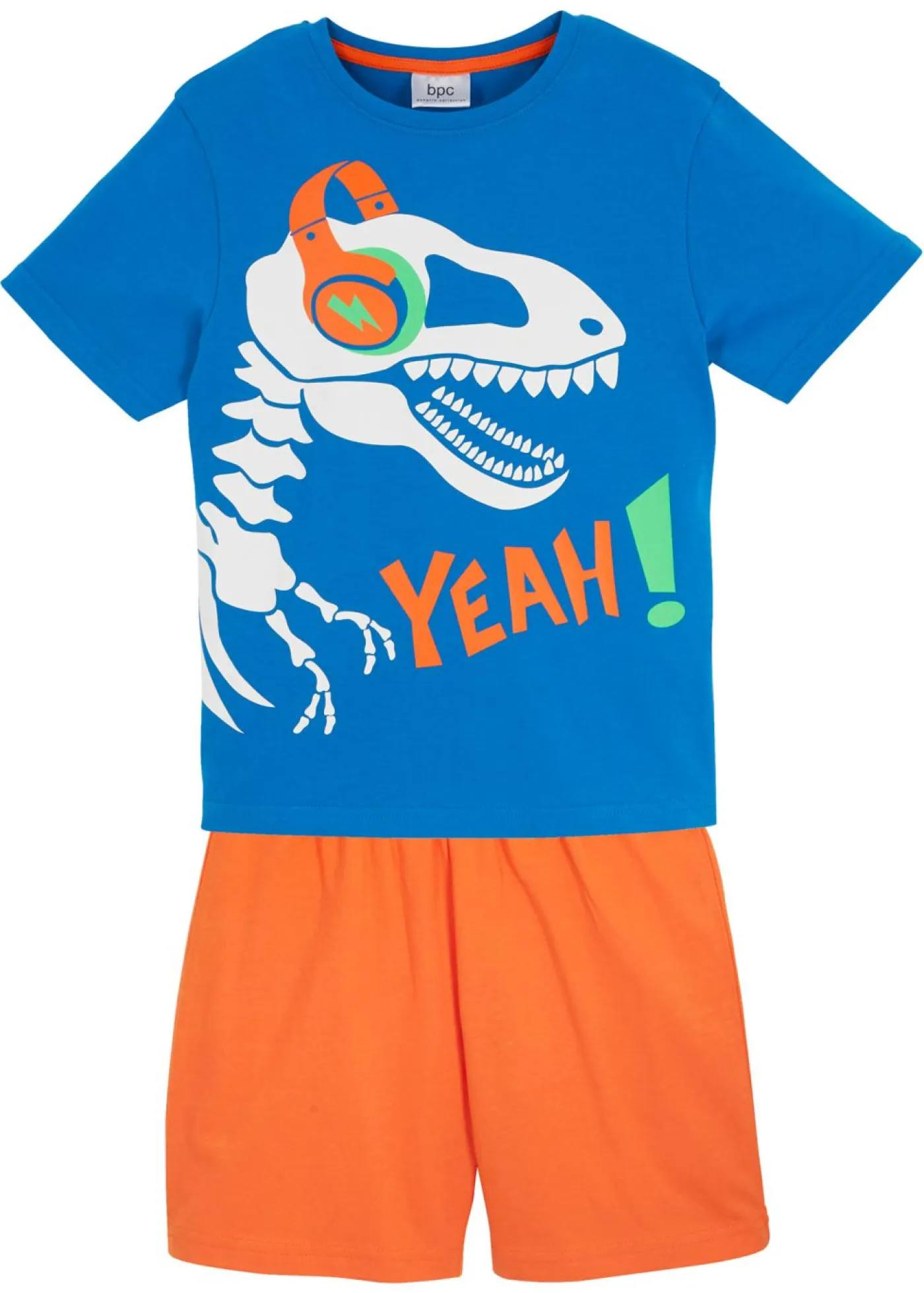 bonprix bonprix Niño·Pijamas>Pijama corto de algodón puro (2 piezas) Azur-naranja