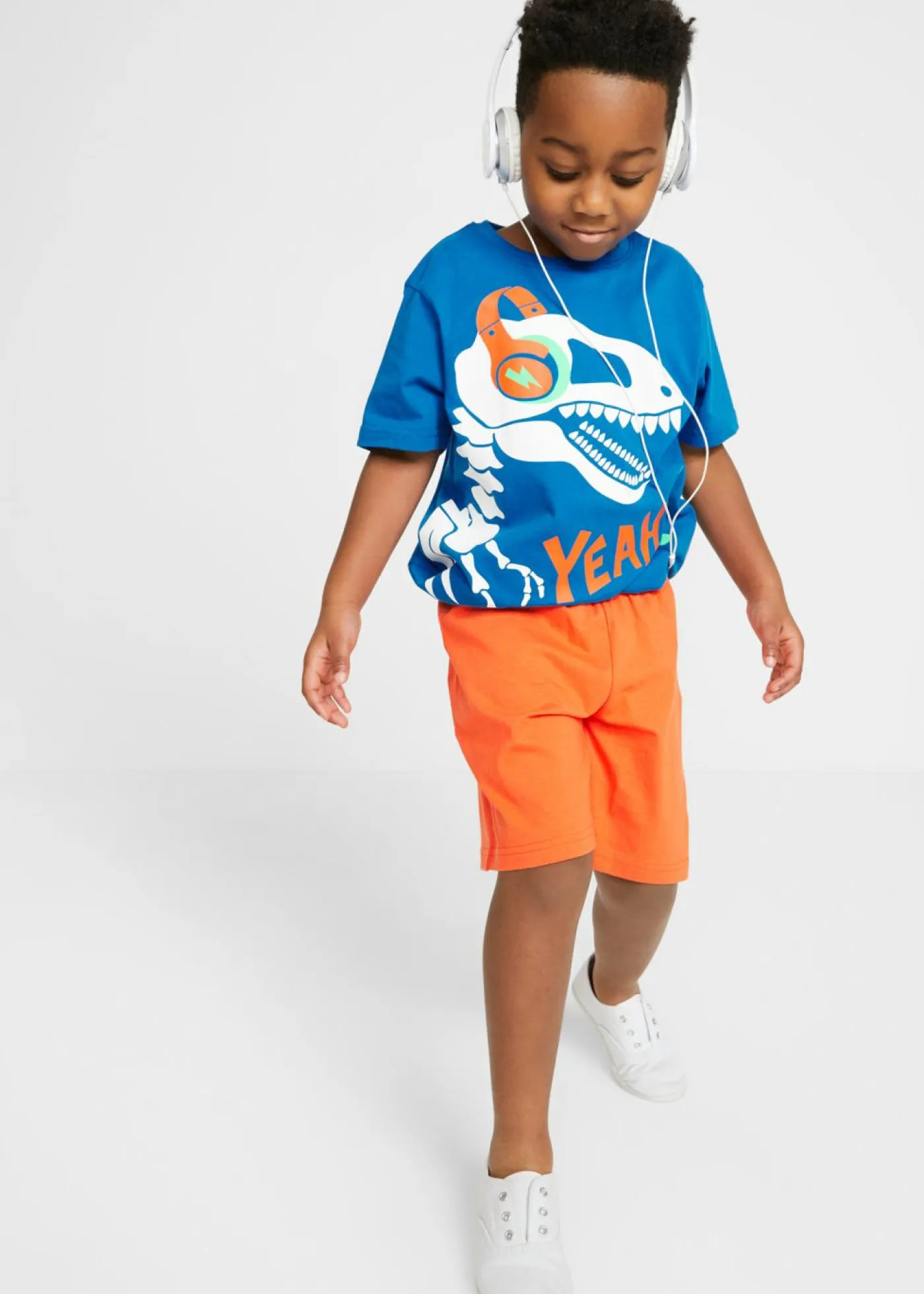 bonprix bonprix Niño·Pijamas>Pijama corto de algodón puro (2 piezas) Azur-naranja