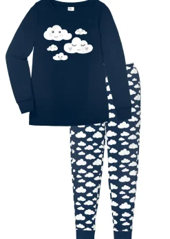 bonprix bonprix Ropa Para Dormir>Pijama de algodón orgánico puro Azul oscuro estampado