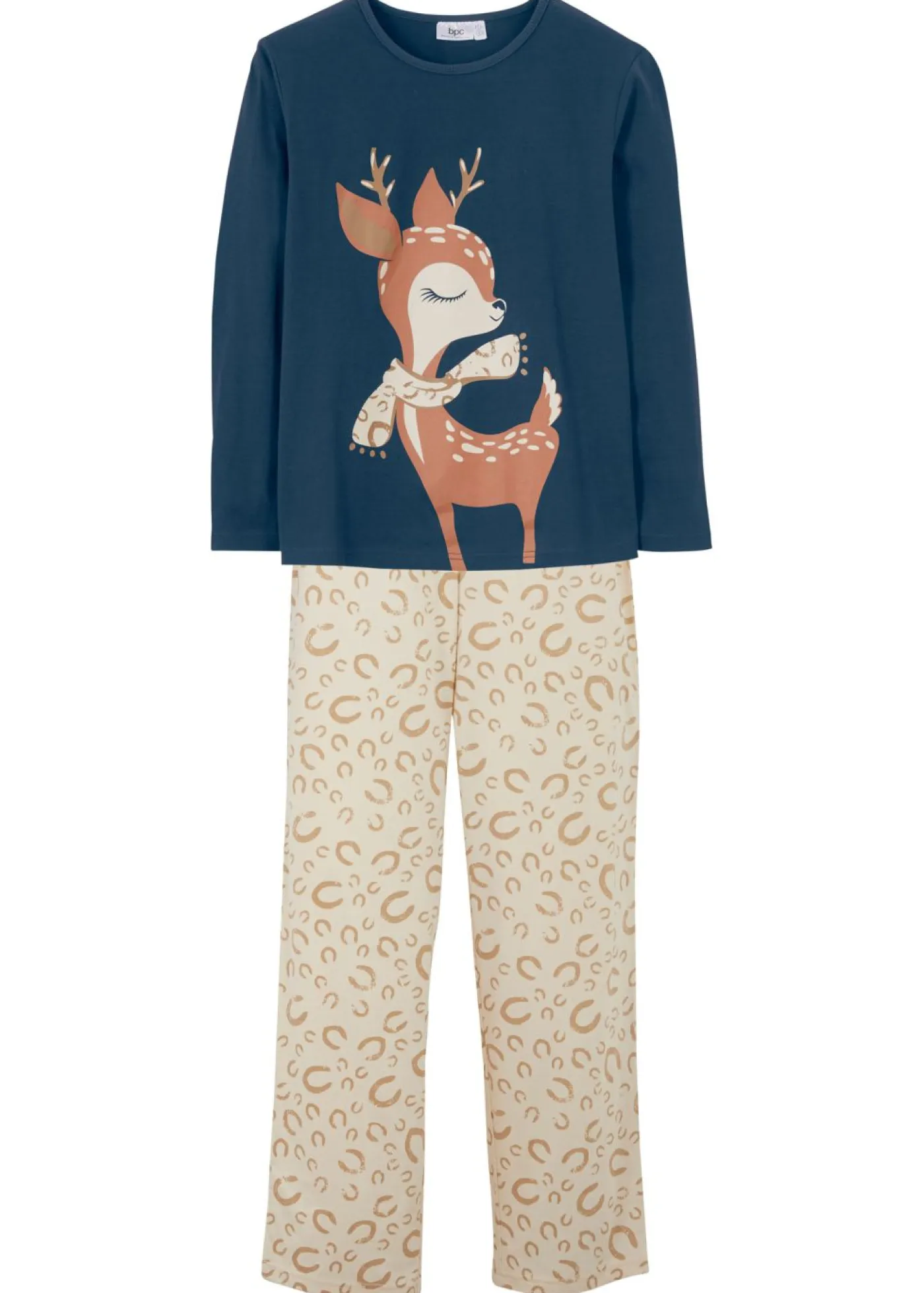 bonprix bonprix Niña·Pijamas>Pijama de algodón orgánico puro (2 piezas) Azul oscuro