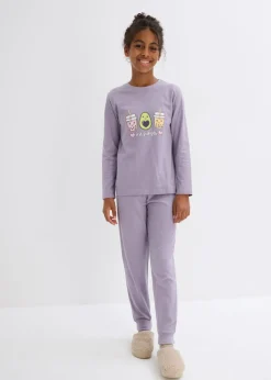 bonprix bonprix Niña·Pijamas>Pijama de algodón orgánico puro (4 piezas) pizarra-violeta ahumado