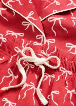 bonprix bonprix Ropa Para Dormir>Pijama de algodón puro Rojo oscuro estampado