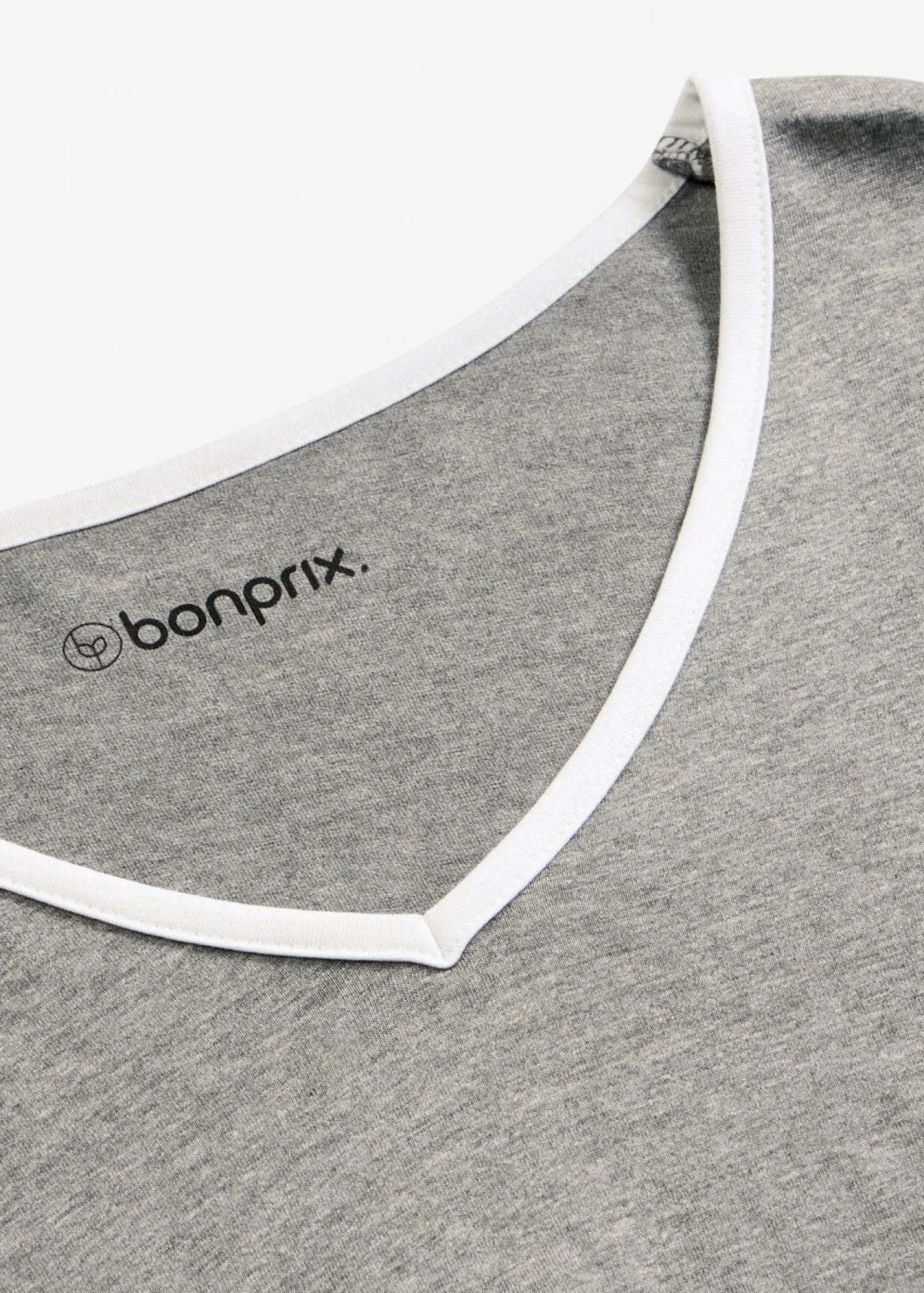 bonprix bonprix Básicos|Ropa Para Dormir>Pijama de algodón puro Gris jaspeado-blanco