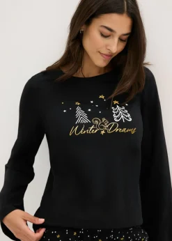 Mujer bonprix bonprix Pijama de algodón puro con estampado brillante