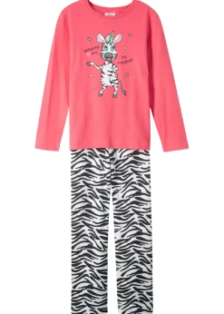 bonprix bonprix Niña·Pijamas>Pijama de algodón puro (conjunto de 2 piezas) Rosa claro estampado de cebra