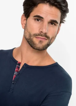 Hombre bonprix bonprix Pijama de algodón puro con botones y mangas largas