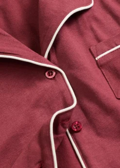 bonprix bonprix Ropa Para Dormir>Pijama de algodón puro con botones rojo avellana