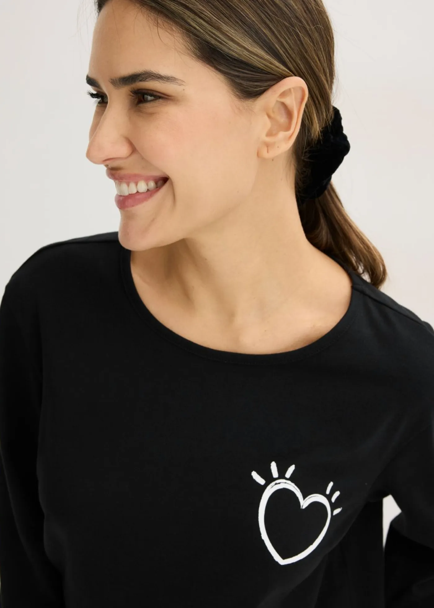 bonprix bonprix Ropa Para Dormir>Pijama de algodón suave Negro