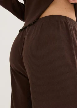 Mujer bonprix bonprix Pijama de canalé con botones