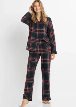 bonprix bonprix Ropa Para Dormir>Pijama de franela Azul marino de cuadros