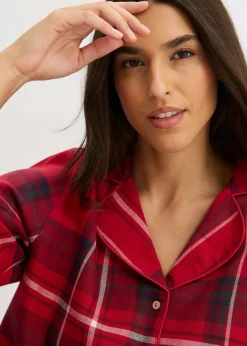 Mujer bonprix bonprix Pijama de franela de suave algodón con bolsa de regalo