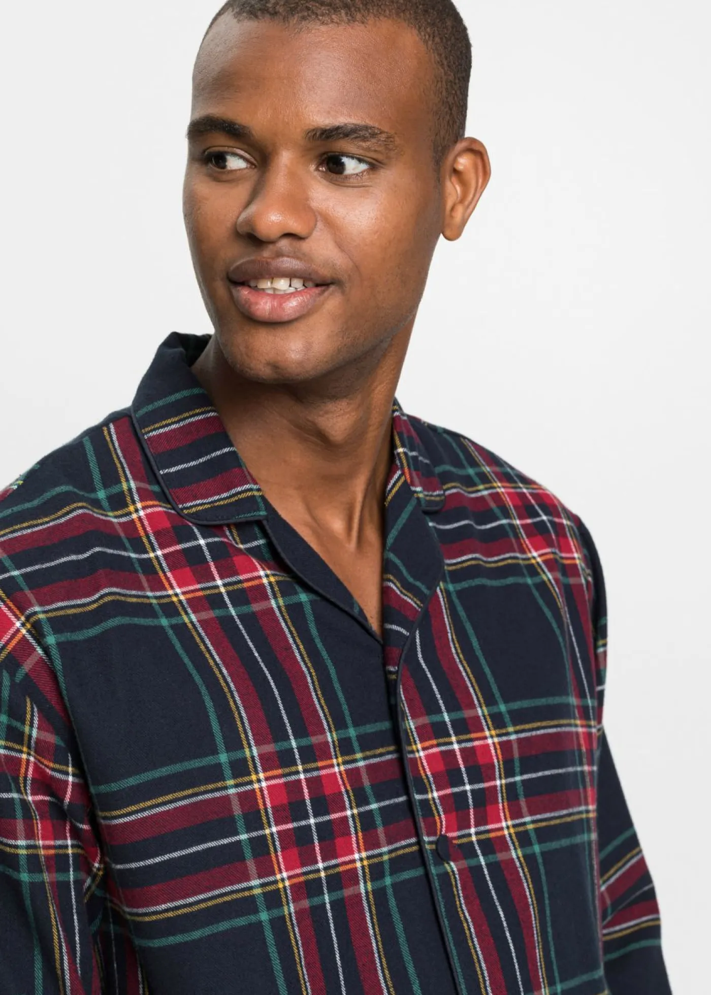 bonprix bonprix Pijamas|Ropa Interior·Pijamas>Pijama de franela suave con botones para hombres Azul marino