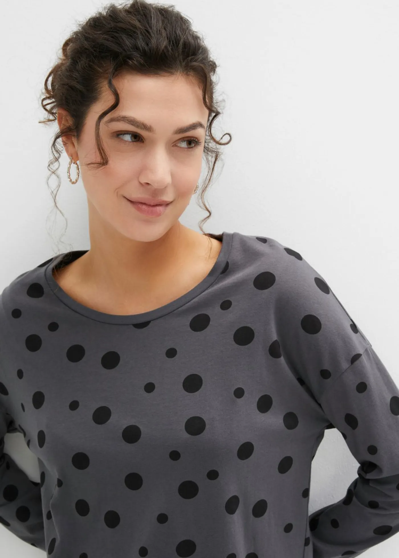 bonprix bonprix Ropa Para Dormir>Pijama holgado con leggings Pizarra + negro