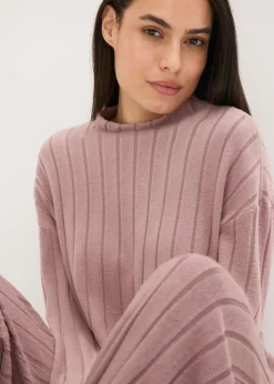 Mujer bonprix bonprix Pijama holgado de punto suave de canalé