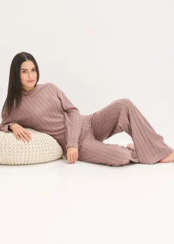 Mujer bonprix bonprix Pijama holgado de punto suave de canalé