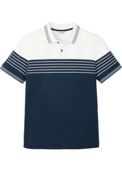bonprix bonprix Camisetas Y Polos>Polo blanco/azul marino rayas horizontales