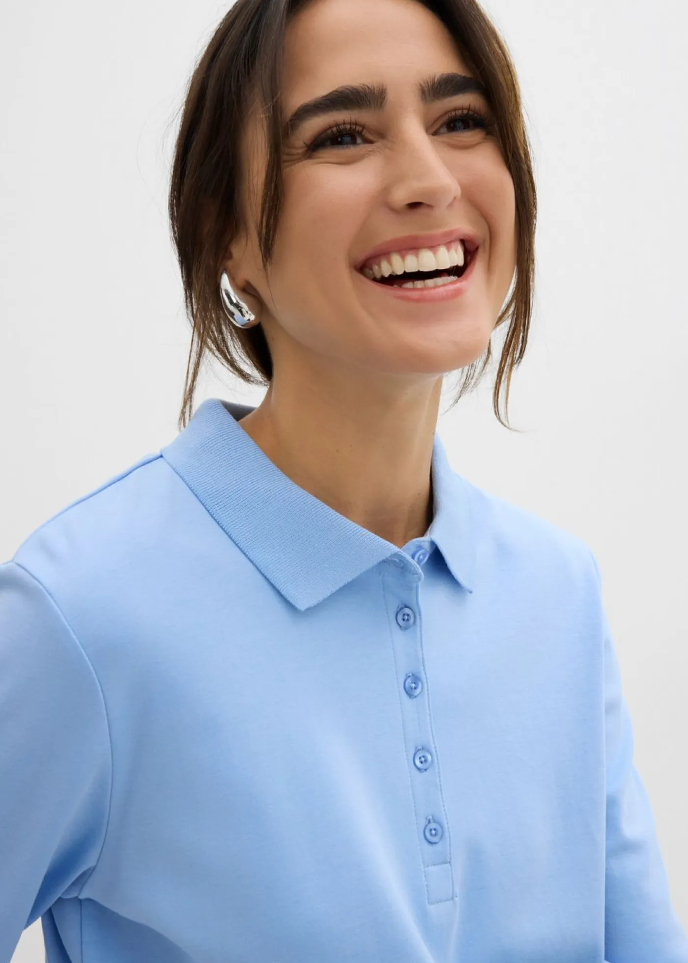 bonprix bonprix Básicos|Camisetas>Polo de algodón orgánico pesado Azul perla