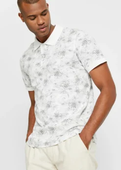 bonprix bonprix Camisetas Y Polos>Polo de algodón orgánico puro Blanco-gris claro