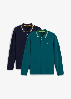 bonprix bonprix Camisetas Y Polos>Polo de algodón orgánico puro (2 unidades) azul petróleo+azul marino