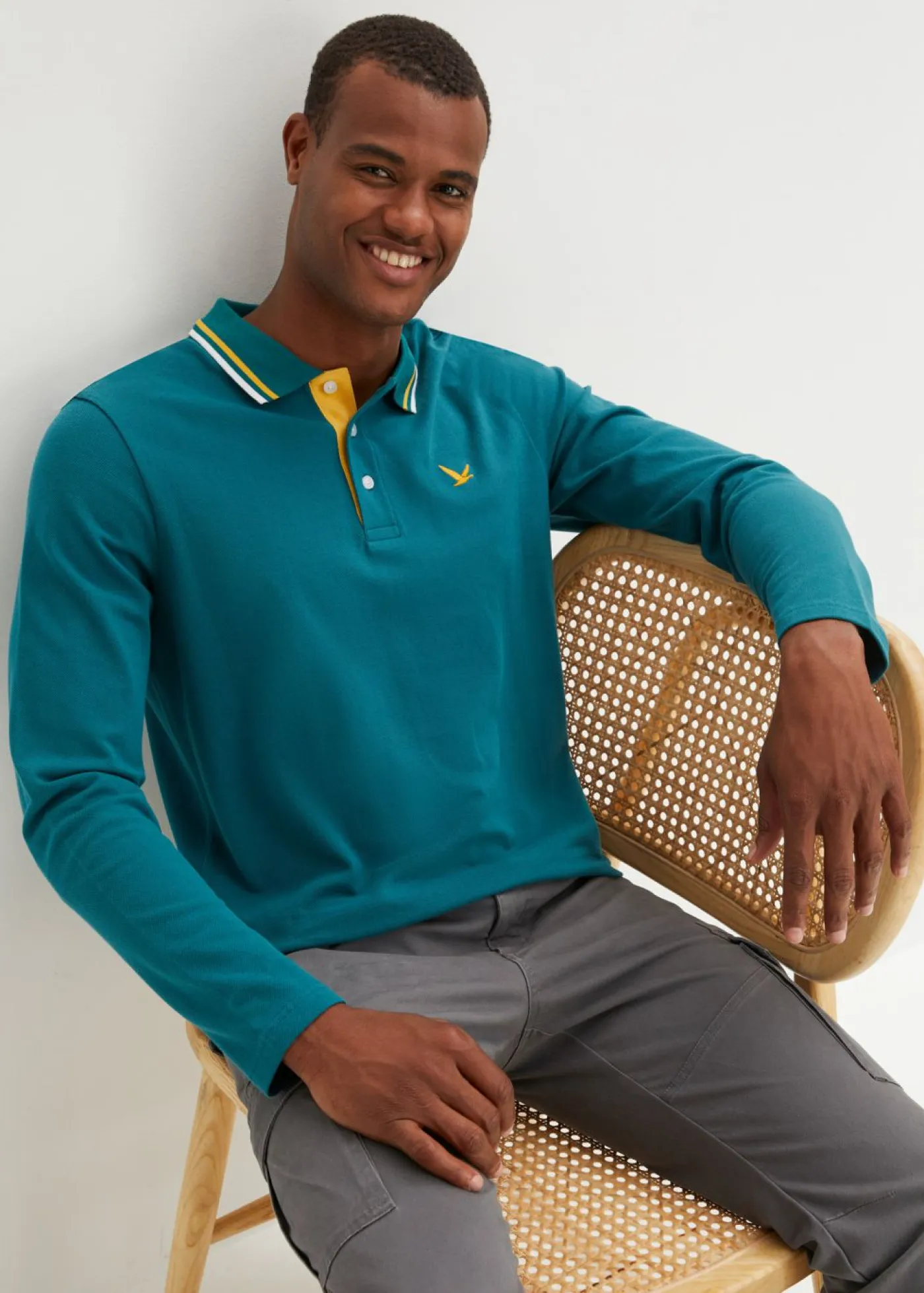 bonprix bonprix Camisetas Y Polos>Polo de algodón orgánico puro (2 unidades) azul petróleo+azul marino