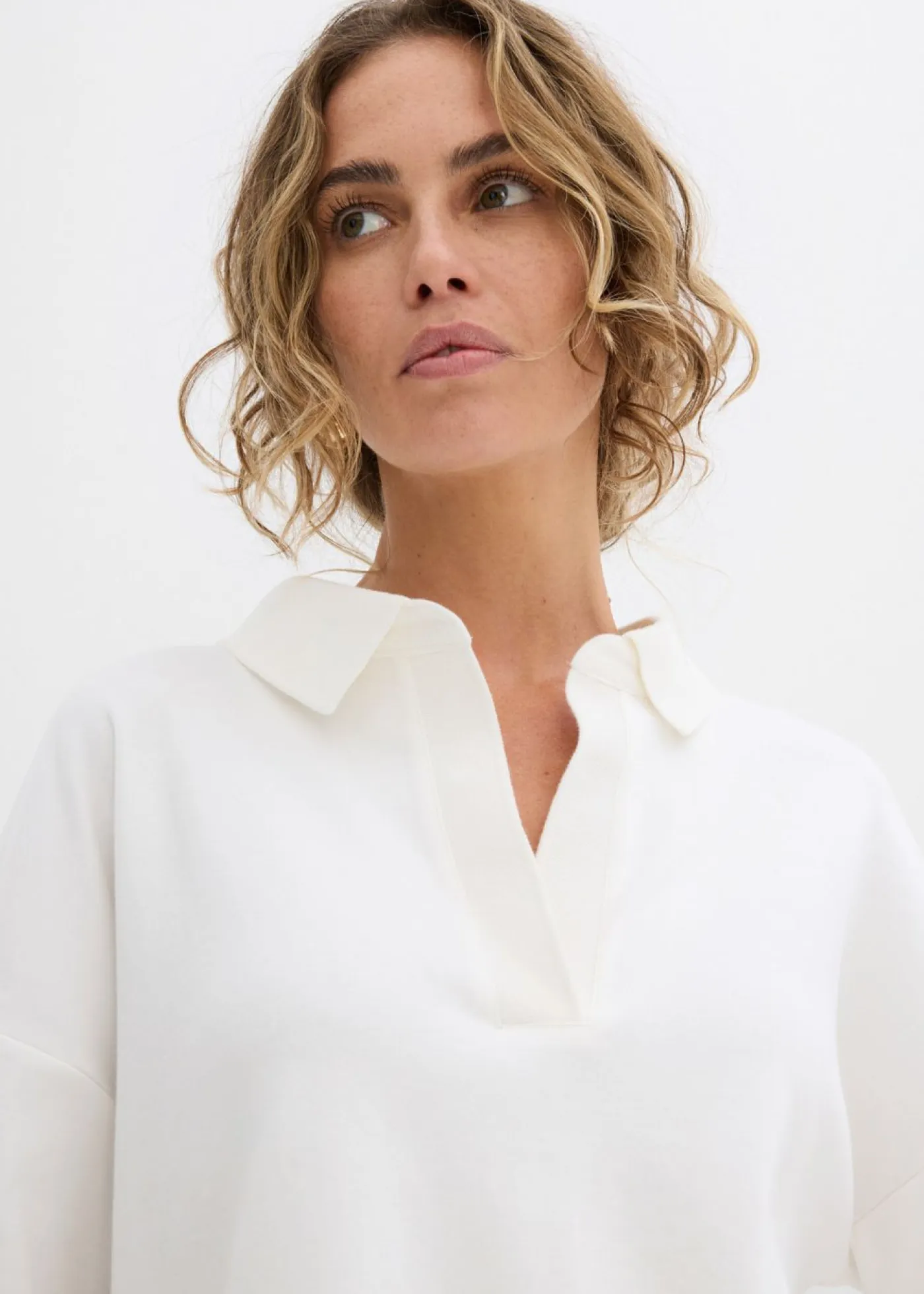 bonprix bonprix Esenciales|Camisetas>Polo de algodón orgánico puro Blanco lana