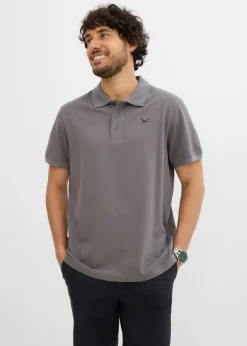 bonprix bonprix Básicos En Rebajas|Camisetas Y Polos>Polo de algodón orgánico puro (2 unidades) gris ahumado+blanco lana